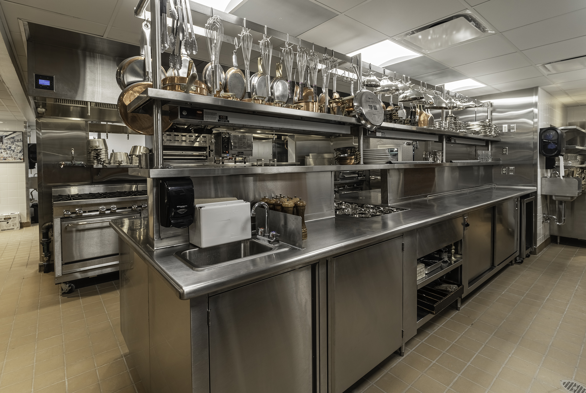 commercial restaurant steel prep kitchen